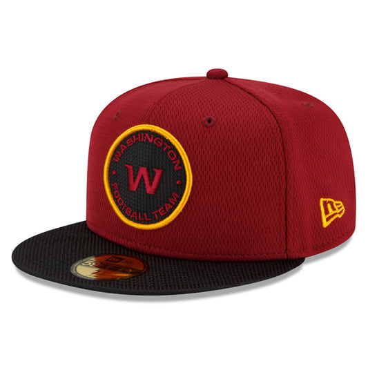 Washington Football Team New Era 2021 NFL Official Sideline ROAD 59FIFTY Fitted Hat - Burgundy/Black