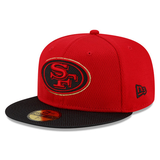 San Francisco 49ers New Era 2021 NFL Official Sideline ROAD 59FIFTY Fitted Hat - Red/Black