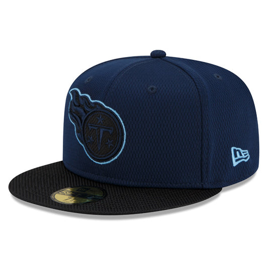 Tennessee Titans New Era 2021 NFL Official Sideline ROAD 59FIFTY Fitted Hat - Navy/Black