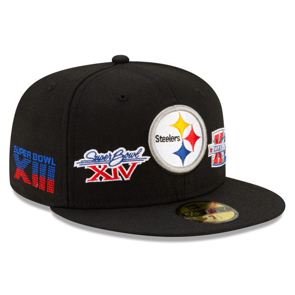 Pittsburgh Steelers NFL New Era CHAMPIONS CURSIVE SERIES 59Fifty Fitted Hat - Black