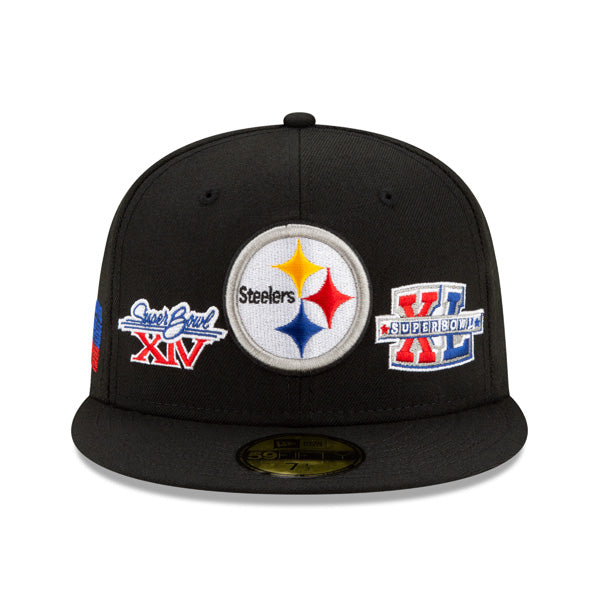 Pittsburgh Steelers NFL New Era CHAMPIONS CURSIVE SERIES 59Fifty Fitted Hat - Black