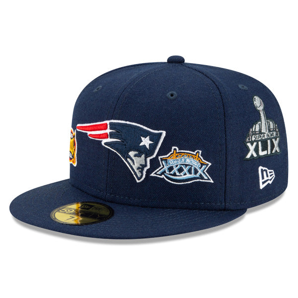 New England Patriots NFL New Era CHAMPIONS CURSIVE SERIES 59Fifty Fitted Hat - Navy