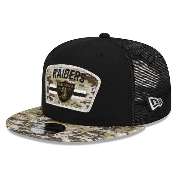 Las Vegas Raiders NFL 2021 Salute to Service 9FIFTY Snapback Hat - Black/Camo