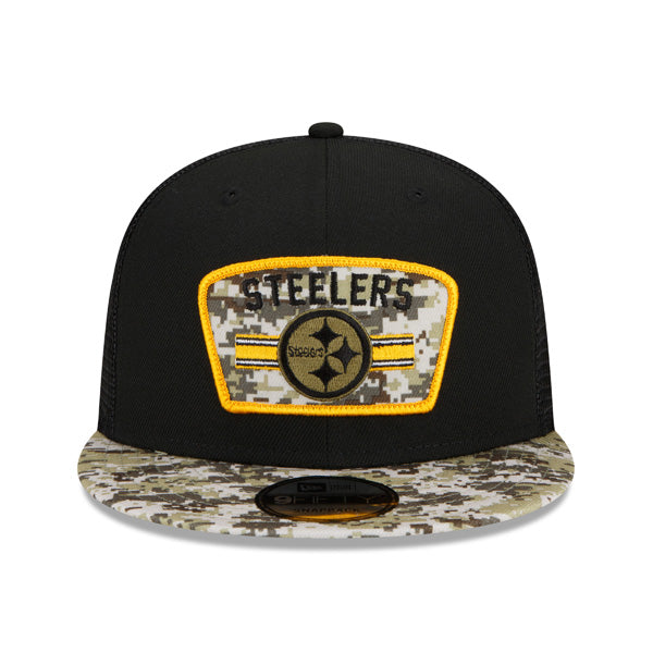Pittsburgh Steelers NFL 2021 Salute to Service 9FIFTY Snapback Hat - Black/Camo