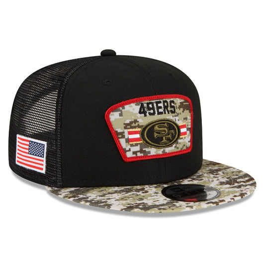 San Francisco 49ers NFL 2021 Salute to Service 9FIFTY Snapback Hat - Black/Camo