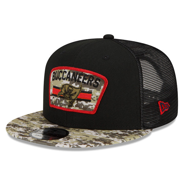 Tampa Bay Buccaneers NFL 2021 Salute to Service 9FIFTY Snapback Hat - Black/Camo