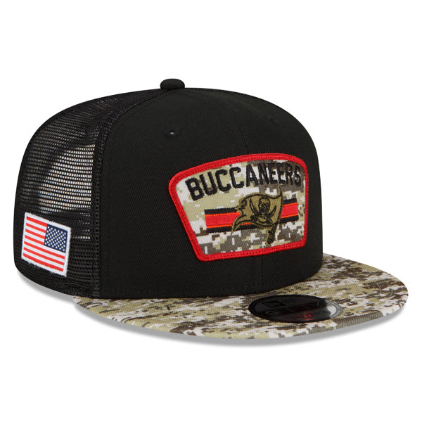 Tampa Bay Buccaneers NFL 2021 Salute to Service 9FIFTY Snapback Hat - Black/Camo