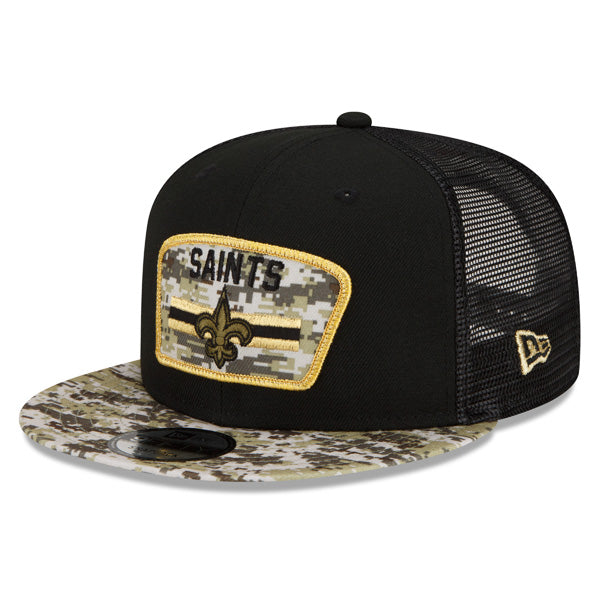 New Orleans Saints NFL 2021 Salute to Service 9FIFTY Snapback Hat - Black/Camo