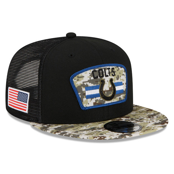 Indianapolis Colts NFL 2021 Salute to Service 9FIFTY Snapback Hat - Black/Camo