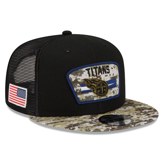 Tennessee Titans NFL 2021 Salute to Service 9FIFTY Snapback Hat - Black/Camo