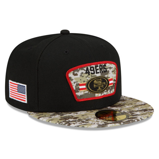 San Francisco 49ers New Era 2021 Salute To Service 59FIFTY Fitted Hat - Black/Camo
