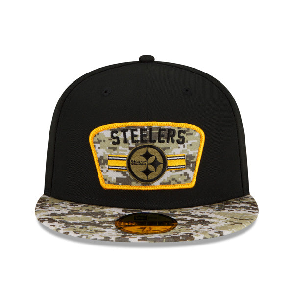 Pittsburgh Steelers New Era 2021 Salute To Service 59FIFTY Fitted Hat - Black/Camo
