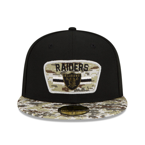 Las Vegas Raiders New Era 2021 Salute To Service 59FIFTY Fitted Hat - Black/Camo