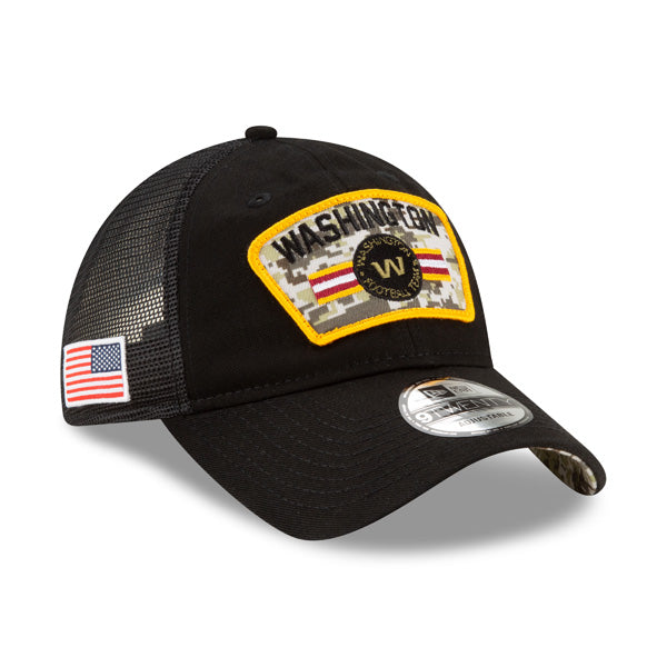 Washington Football Team New Era 2021 Salute To Service Trucker 9TWENTY Adjustable Hat - Black