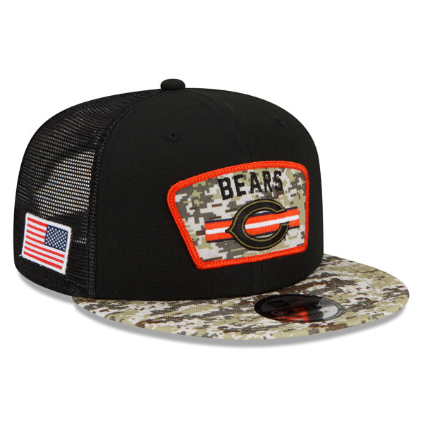 Chicago Bears NFL 2021 Salute to Service 9FIFTY Snapback Hat - Black/Camo