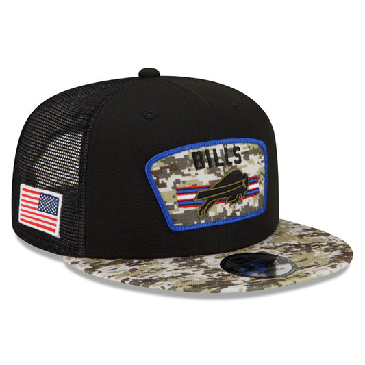 Buffalo Bills NFL 2021 Salute to Service 9FIFTY Snapback Hat - Black/Camo