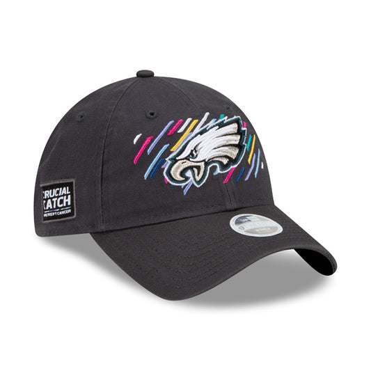 Philadelphia Eagles New Era Women's 2021 NFL Crucial Catch 9TWENTY Adjustable Hat - Charcoal