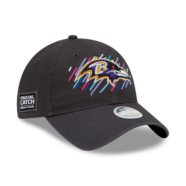 Baltimore Ravens New Era Women's 2021 NFL Crucial Catch 9TWENTY Adjustable Hat - Charcoal