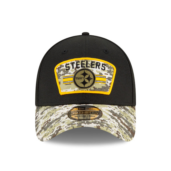 Pittsburgh Steelers New Era 2021 Salute To Service 39THIRTY Flex Hat - Black/Camo