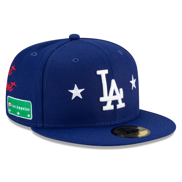Los Angeles Dodgers New Era Exclusive CITY TRANSIT 59Fifty Fitted MLB Hat - Royal/Gray Bottom