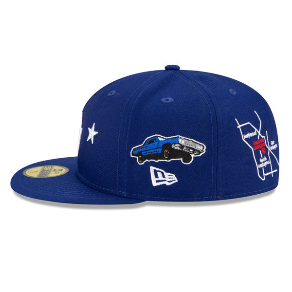 Los Angeles Dodgers New Era Exclusive CITY TRANSIT 59Fifty Fitted MLB Hat - Royal/Gray Bottom