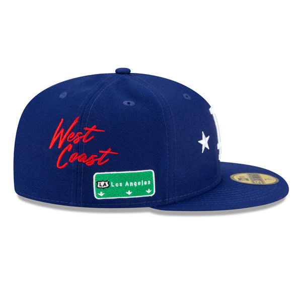Los Angeles Dodgers New Era Exclusive CITY TRANSIT 59Fifty Fitted MLB Hat - Royal/Gray Bottom