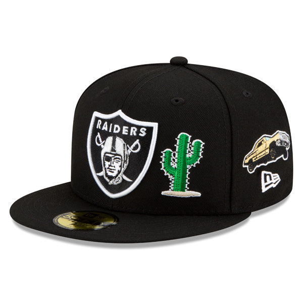 Las Vegas Raiders New Era Exclusive CITY TRANSIT 59Fifty Fitted NFL Hat - Black/Gray Bottom