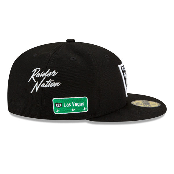 Las Vegas Raiders New Era Exclusive CITY TRANSIT 59Fifty Fitted NFL Hat - Black/Gray Bottom