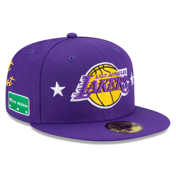 Los Angeles Lakers New Era Exclusive CITY TRANSIT 59Fifty Fitted NBA Hat - Purple