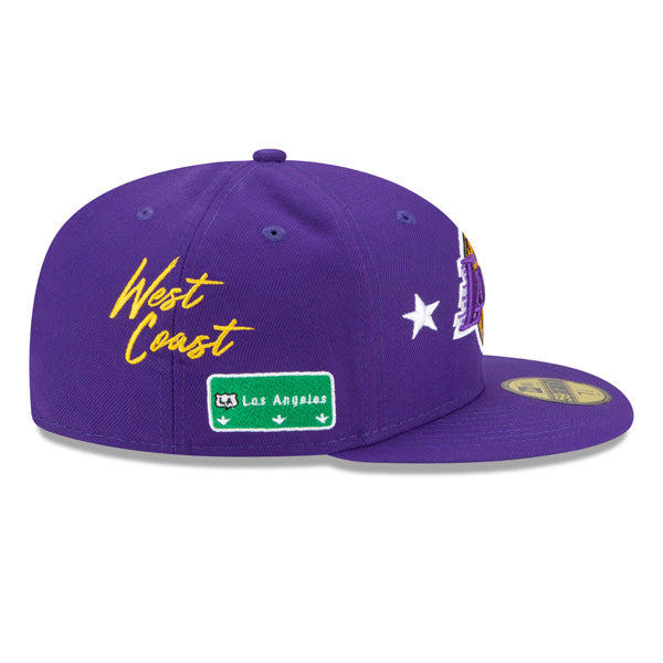 Los Angeles Lakers New Era Exclusive CITY TRANSIT 59Fifty Fitted NBA Hat - Purple