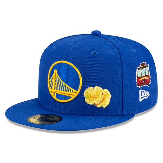 Golden State Warriors New Era Exclusive CITY TRANSIT 59Fifty Fitted NBA Hat - Royal/Gray Bottom
