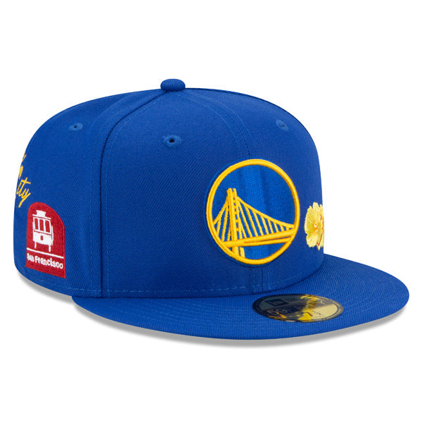 Golden State Warriors New Era Exclusive CITY TRANSIT 59Fifty Fitted NBA Hat - Royal/Gray Bottom