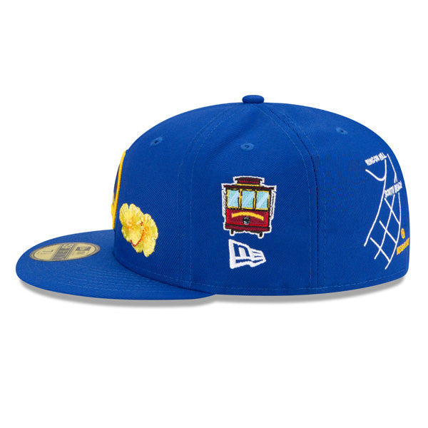 Golden State Warriors New Era Exclusive CITY TRANSIT 59Fifty Fitted NBA Hat - Royal/Gray Bottom