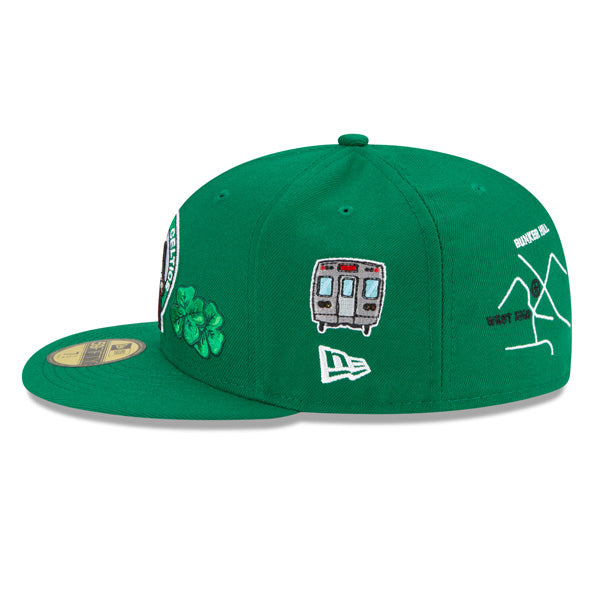 Boston Celtics New Era Exclusive CITY TRANSIT 59Fifty Fitted NBA Hat - Green/Gray Bottom