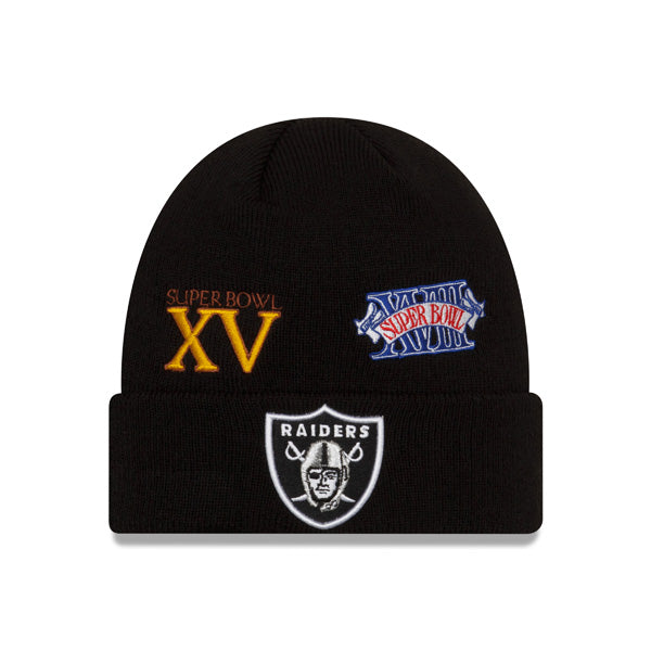Las Vegas Raiders New Era CHAMPIONS SERIES Cuffed Knit NFL Hat - Black