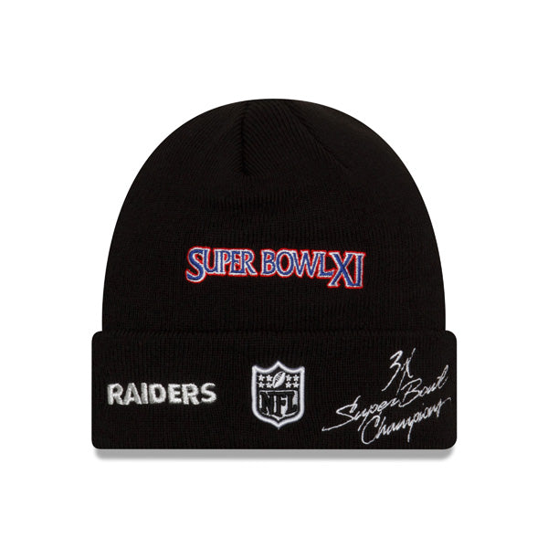 Las Vegas Raiders New Era CHAMPIONS SERIES Cuffed Knit NFL Hat - Black