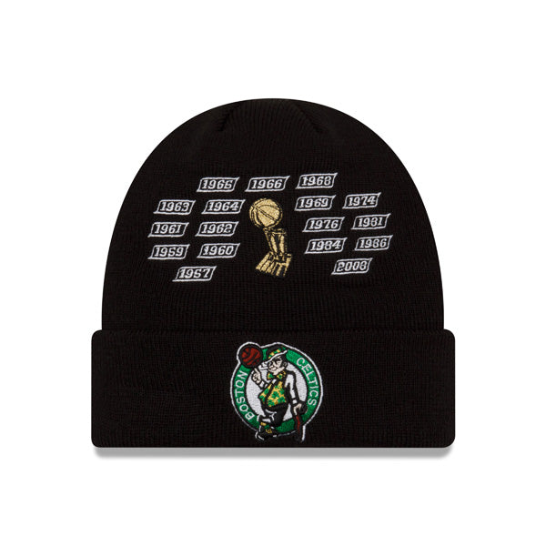 Boston Celtics New Era CHAMPIONS SERIES Cuffed Knit NBA Hat - Black