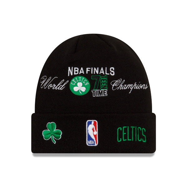 Boston Celtics New Era CHAMPIONS SERIES Cuffed Knit NBA Hat - Black
