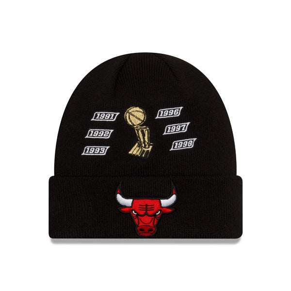 Chicago Bulls New Era CHAMPIONS SERIES Cuffed Knit NBA Hat - Black