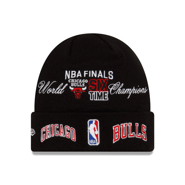 Chicago Bulls New Era CHAMPIONS SERIES Cuffed Knit NBA Hat - Black