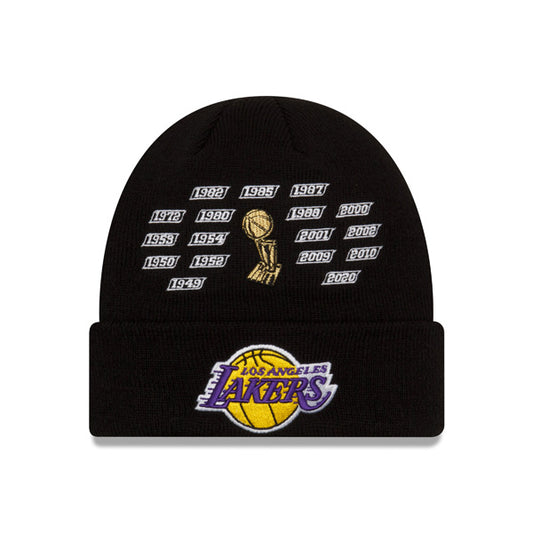 Los Angeles Lakers New Era CHAMPIONS SERIES Cuffed Knit NBA Hat - Black