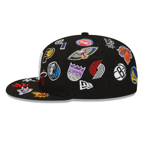 NBA Exclusive New Era ALL-OVER 59Fifty Fitted Hat - Black