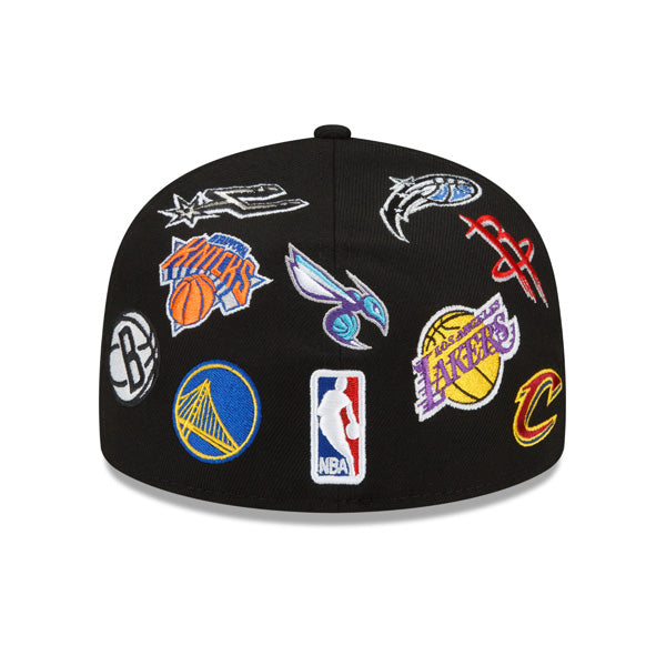 NBA Exclusive New Era ALL-OVER 59Fifty Fitted Hat - Black
