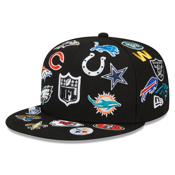 NFL Exclusive New Era ALL-OVER 59Fifty Fitted Hat - Black