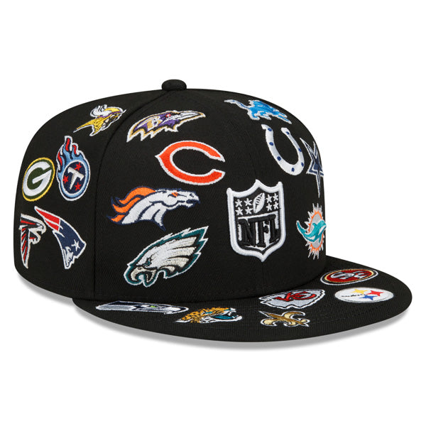 NFL Exclusive New Era ALL-OVER 59Fifty Fitted Hat - Black