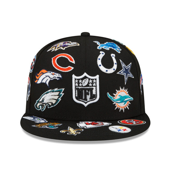NFL Exclusive New Era ALL-OVER 59Fifty Fitted Hat - Black
