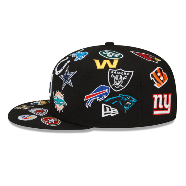 NFL Exclusive New Era ALL-OVER 59Fifty Fitted Hat - Black