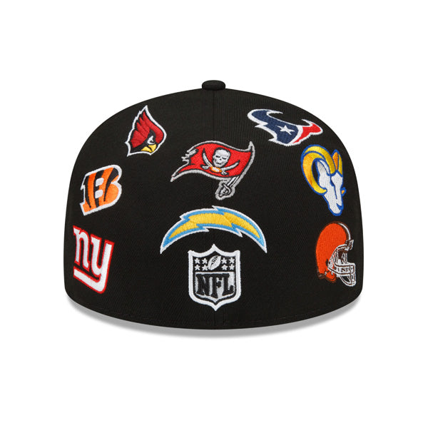 NFL Exclusive New Era ALL-OVER 59Fifty Fitted Hat - Black