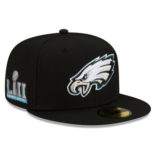 Philadelphia Eagles SUPER BOWL XXXlX (39) Exclusive New Era 59Fifty Fitted Hat - Black/Gray Bottom