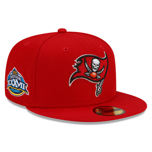 Tampa Bay Buccaneers SUPER BOWL XXXVll (37) Exclusive New Era 59Fifty Fitted Hat - Red/Gray Bottom